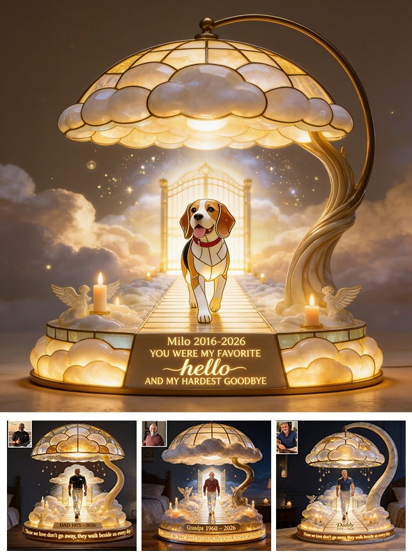 Custom Photo Adult Tricolor Beagle Memorial Acrylic LED Night Light Pet Keepsake