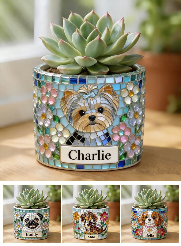Personalized Yorkshire Terrier Ceramic Plant Pot Dog Lover Home Decor