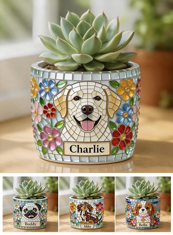 Personalized Adult Yellow Labrador Retriever Ceramic Plant Pot Home Decor