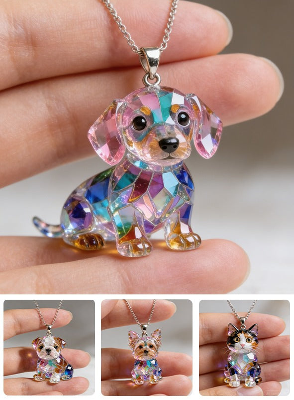Custom Photo Dachshund Puppy Acrylic Pendant Necklace Dog Lover Gift
