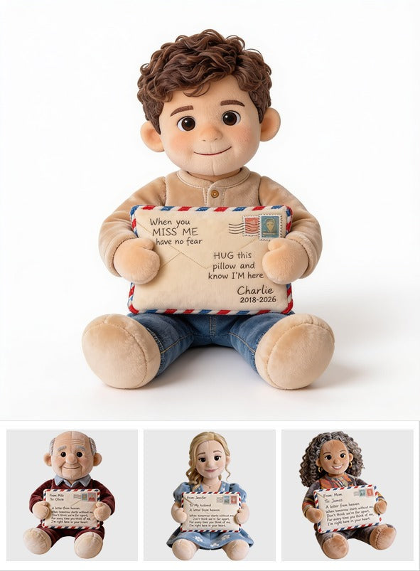 Personalized Latino Little Boy Memorial Faux Fur Shaped Pillow
