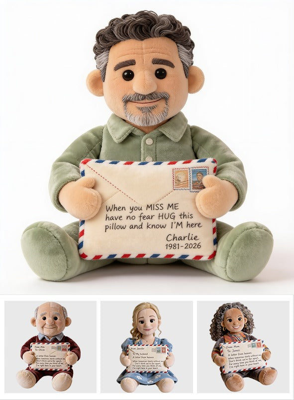 Personalized Middle-Aged Latino Man Memorial Faux Fur Shaped Pillow, Dad Husband Remembrance Gift