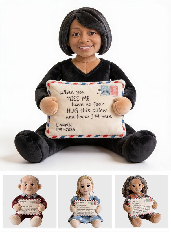 Personalized Middle-Aged Black Woman Memorial Faux Fur Shaped Pillow Keepsake Gift