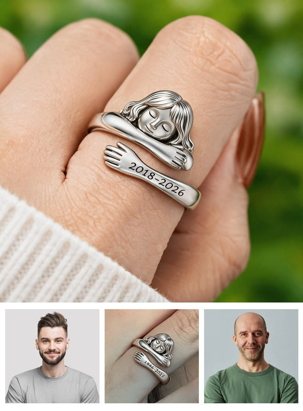 Personalized Little Girl Memorial Adjustable Hug Ring