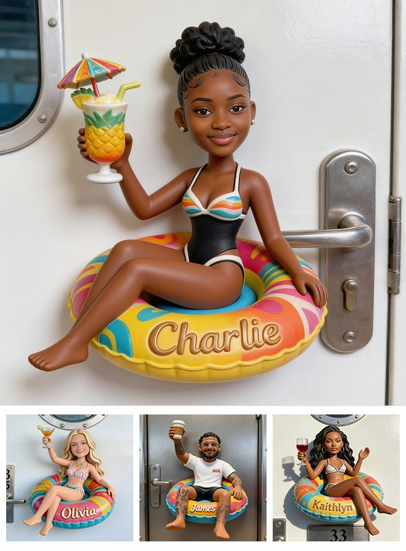 Personalized Black Woman Cruising 3D Magnet Fridge Decor Gift