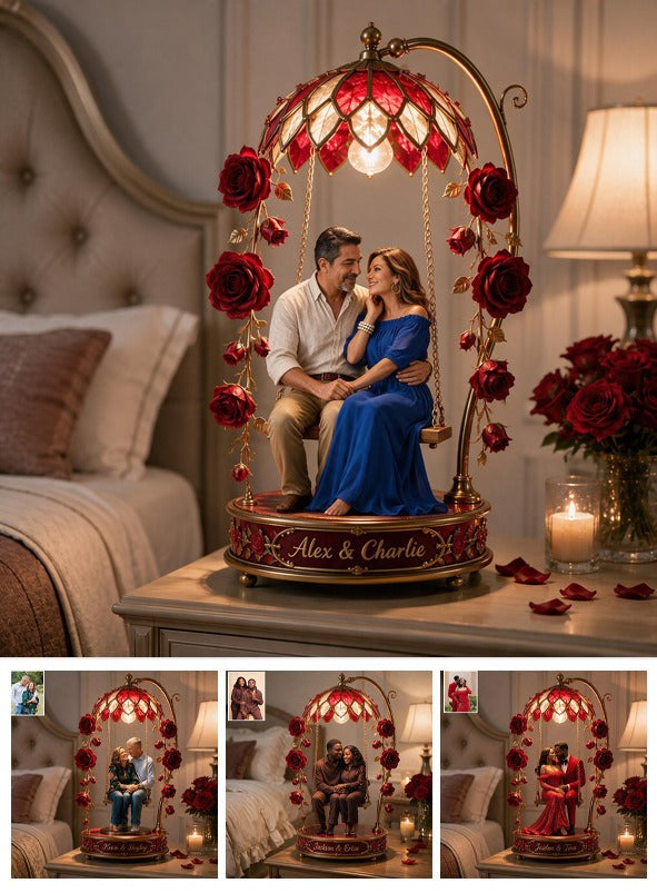 Custom Photo Middle-Aged Latino Couple Acrylic LED Night Light Romantic Couple Gift