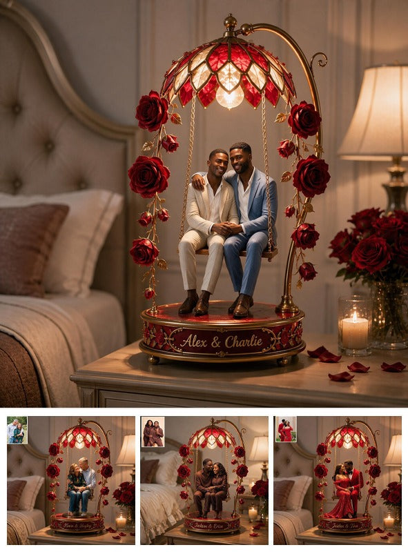 Custom Photo Black Gay Couple Acrylic LED Night Light LGBT Couple Gift
