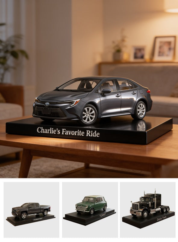 Personalized Dark Grey Toyota Corolla Custom Acrylic Plaque Car Lover Gift