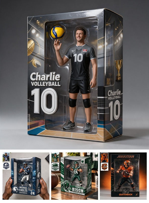 Personalized Latino Man Volleyball Player Acrylic Display Box Sports Keepsake