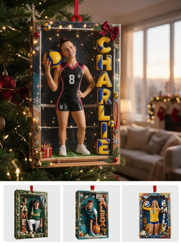 Personalized Christmas Latina Woman Volleyball Player Ornament, Volleyball Fan Gift