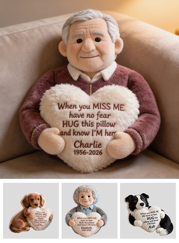 Personalized Older Latino Man Grandpa Memorial Faux Fur Shaped Pillow