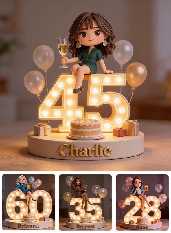 Personalized 45th Birthday Middle-Aged Latina Woman Custom Shaped Acrylic Plaque Gift