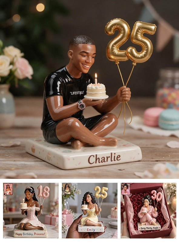 Personalized 25th Birthday Black Man 3D Plaque Gift