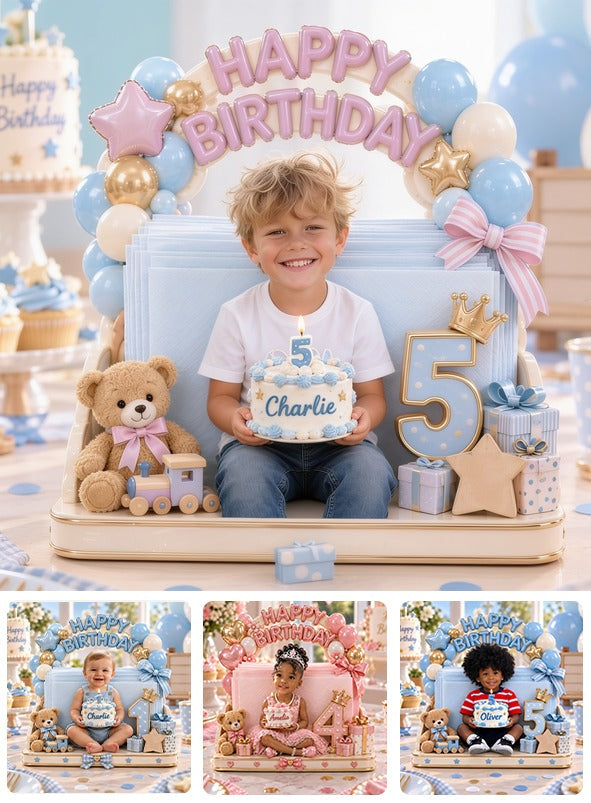 Personalized Birthday Little Boy Napkin Holder for Son Grandson Nephew