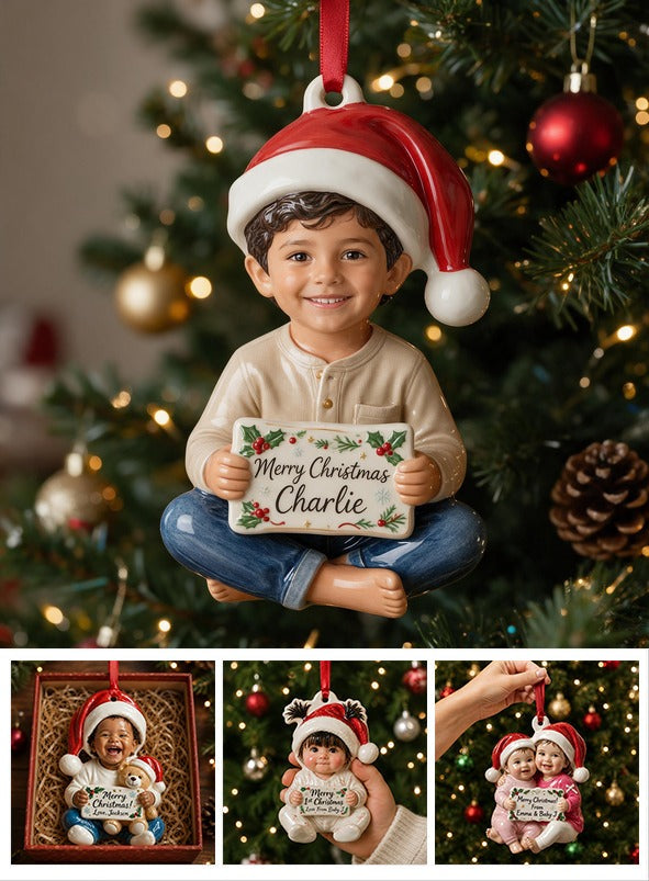 Personalized Christmas Latino Little Boy Premium 3D Resin Ornament Holiday Keepsake Gift