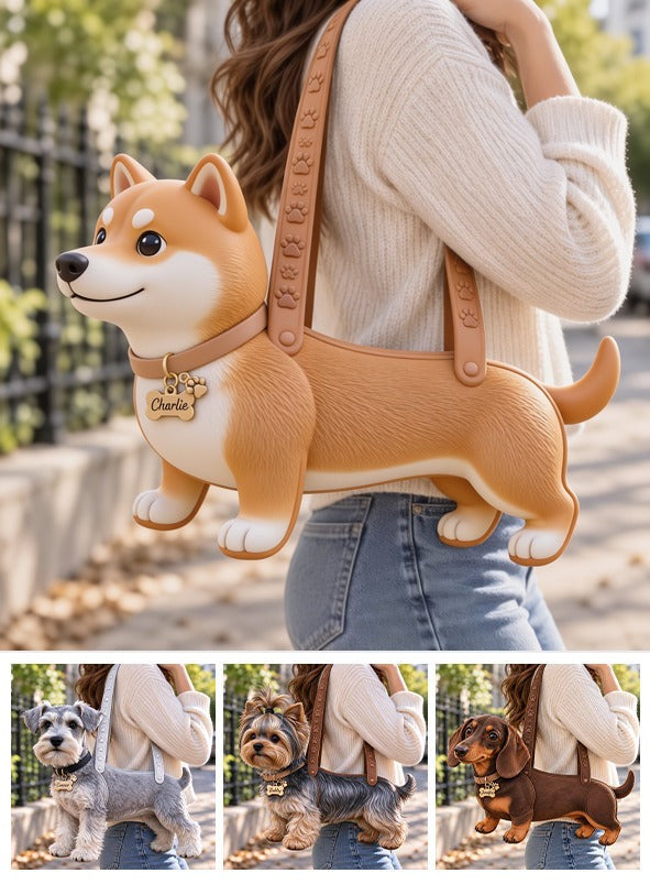 Personalized Tan White Adult Shiba Inu Custom Shape Tote Bag Dog Lover Gift
