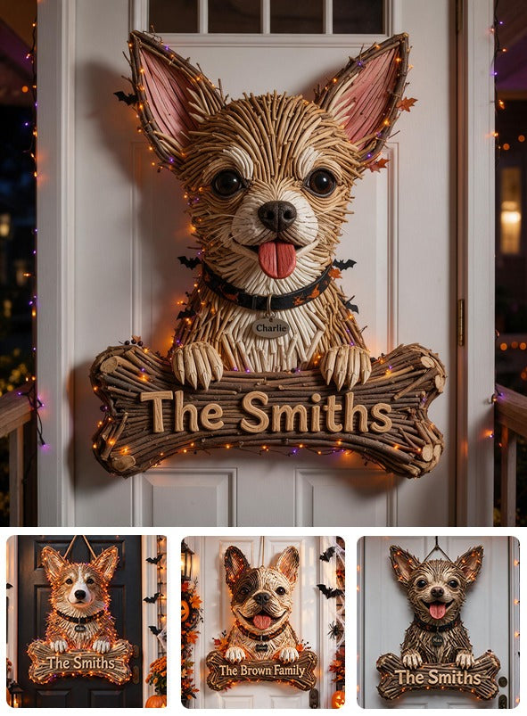 Personalized Halloween Fawn White Chihuahua Puppy LED Light Acrylic Sign