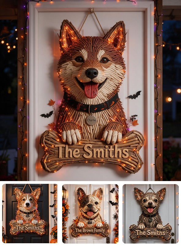 Panneau en Acrylique LED Personnalisé Halloween Shiba Inu Tan & Blanc