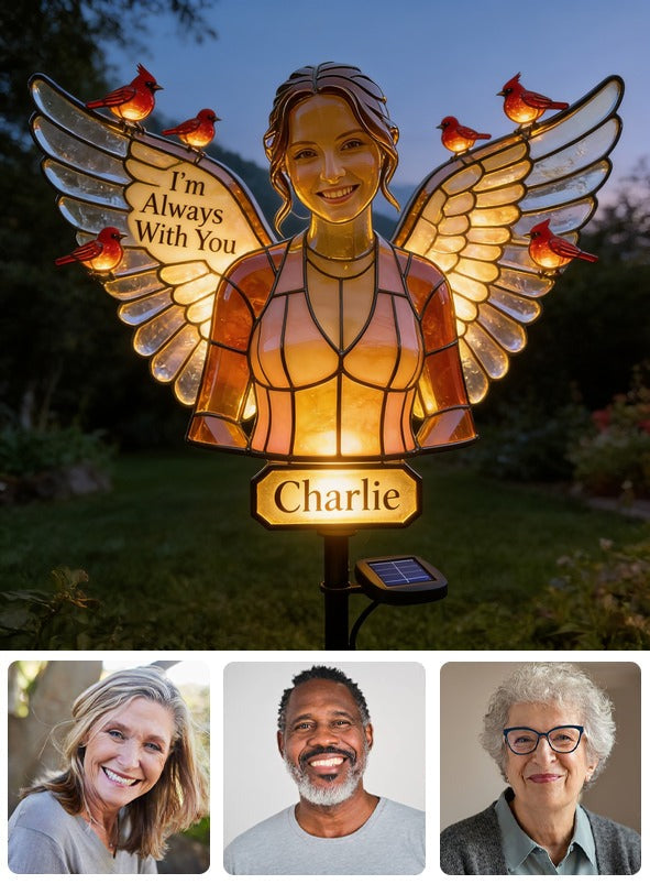Personalized Woman Memorial Solar Garden Light I'm Always With You Sympathy Decor