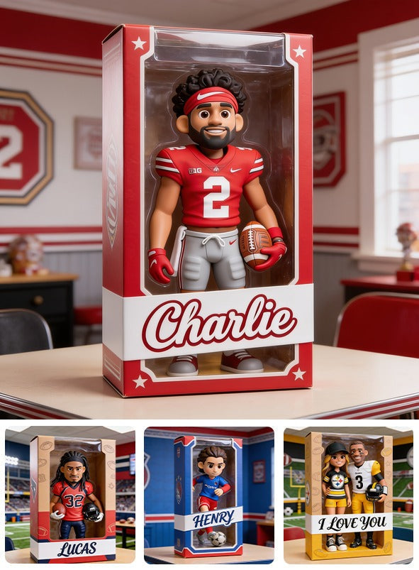 Personalized Black American Football Player Shaped Acrylic Plaque Football Fan Gift