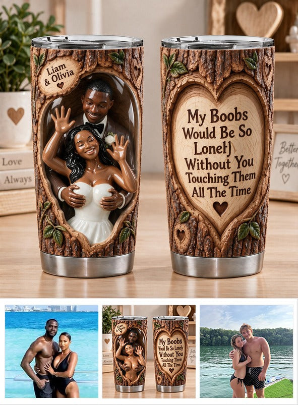 Custom Photo Black Couple Wedding Funny Spicy Tumbler Couple Gift