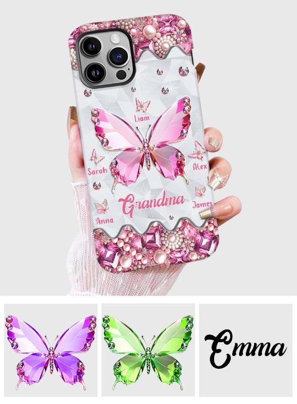 Grandma's Butterflies - Personalized Grandma Full Print Phone Case