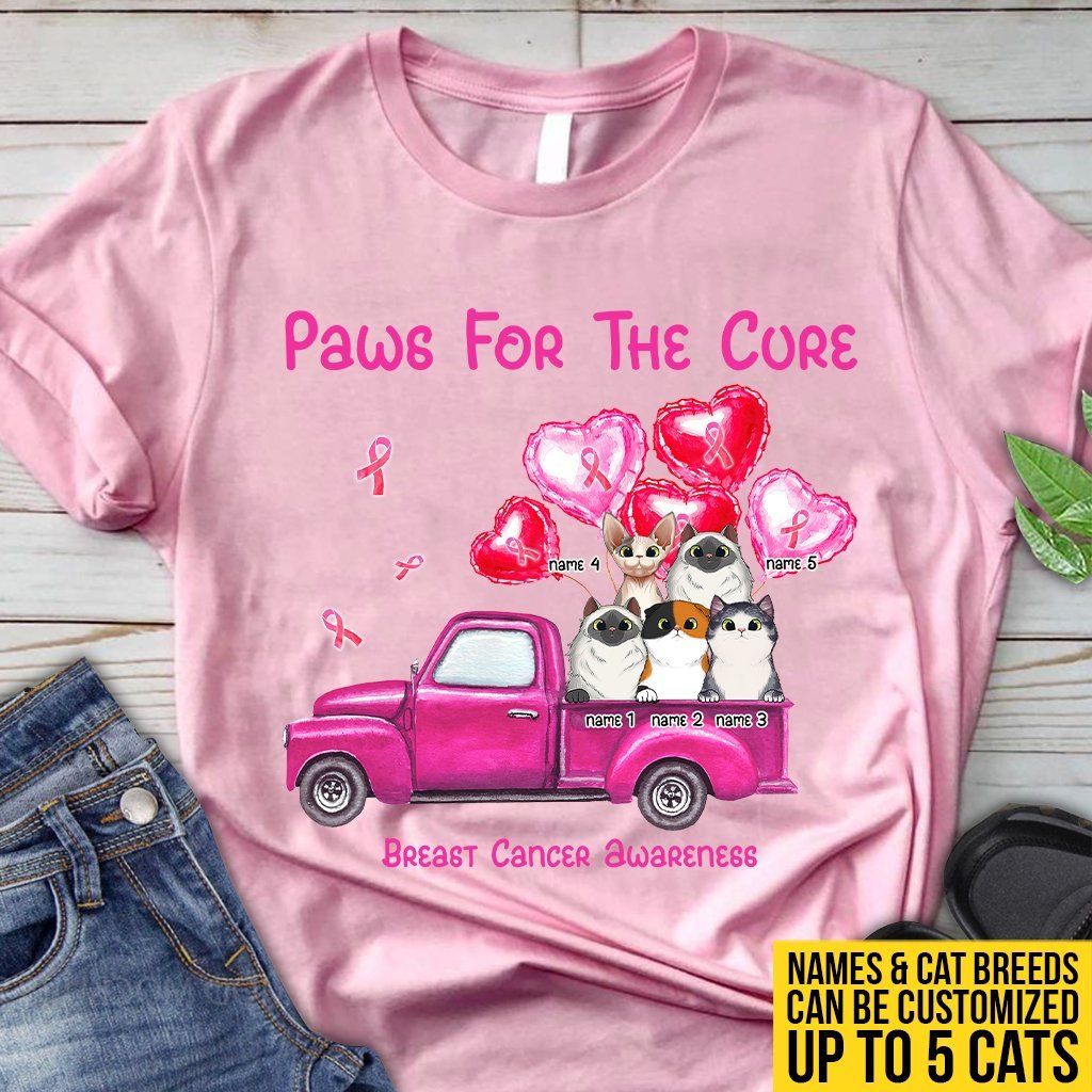 T-shirt et sweat à capuche personnalisés « Paws For The Cure » pour la sensibilisation au cancer du sein