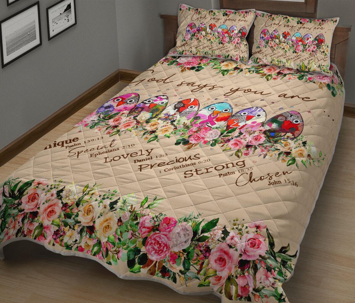 God Says You Are Breast Cancer Awareness Quilt Set 0622
