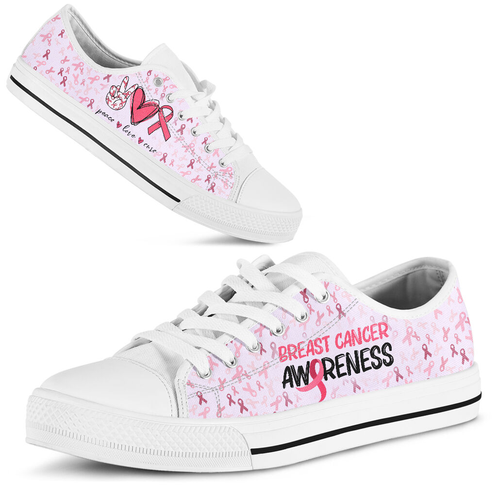 Chaussures basses Peace Love Cure pour la sensibilisation au cancer du sein 0622