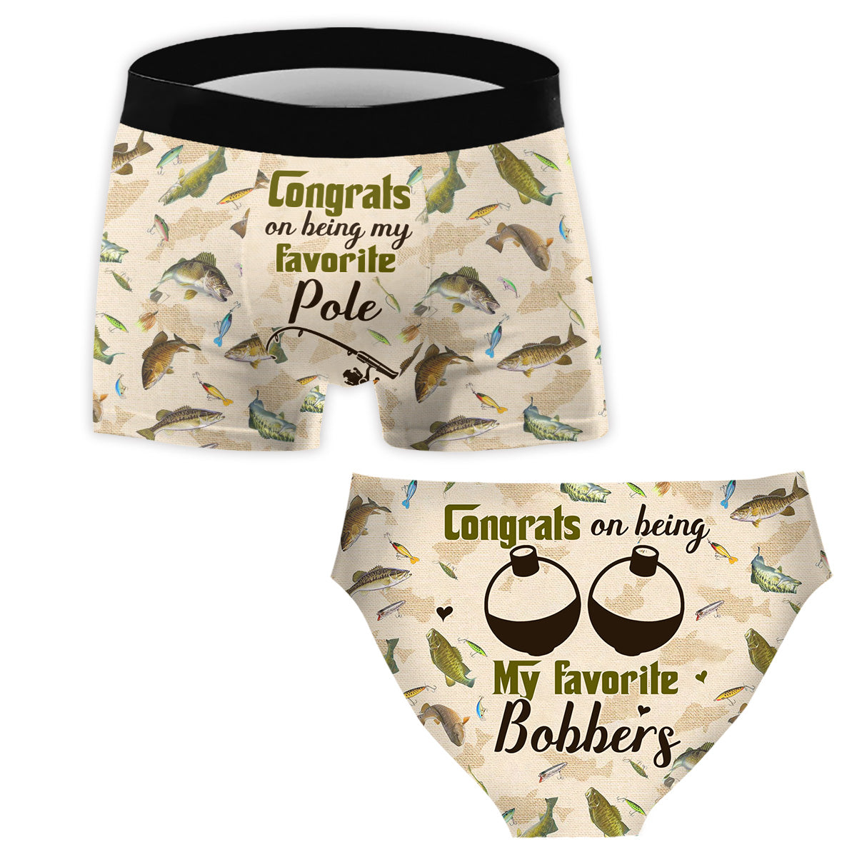 Félicitations pour être ma canne à pêche ! - Slips de pêche pour femmes et boxers pour hommes