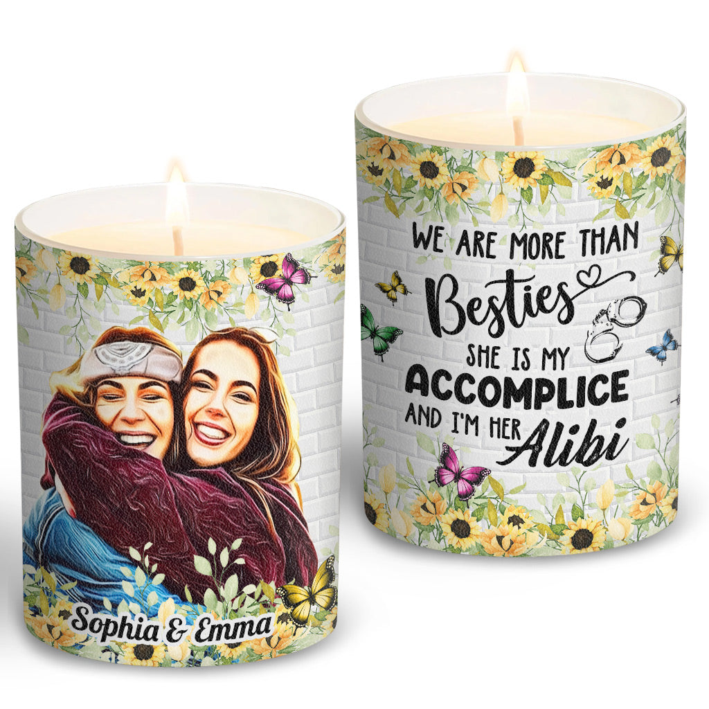 We're More Than Besties - Personalized Bestie Candle With Wooden Lid