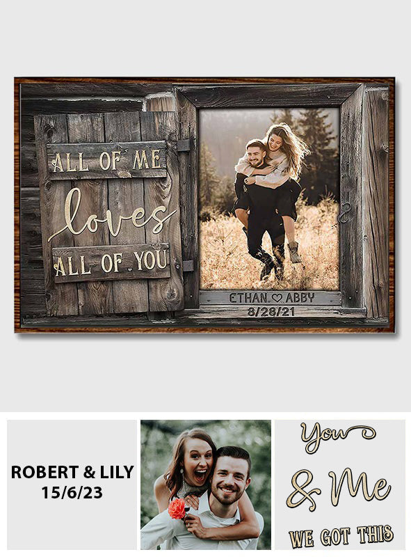 Tout mon être t'aime, toi qui ouvres la fenêtre en bois - Affiche personnalisée pour couple 082021