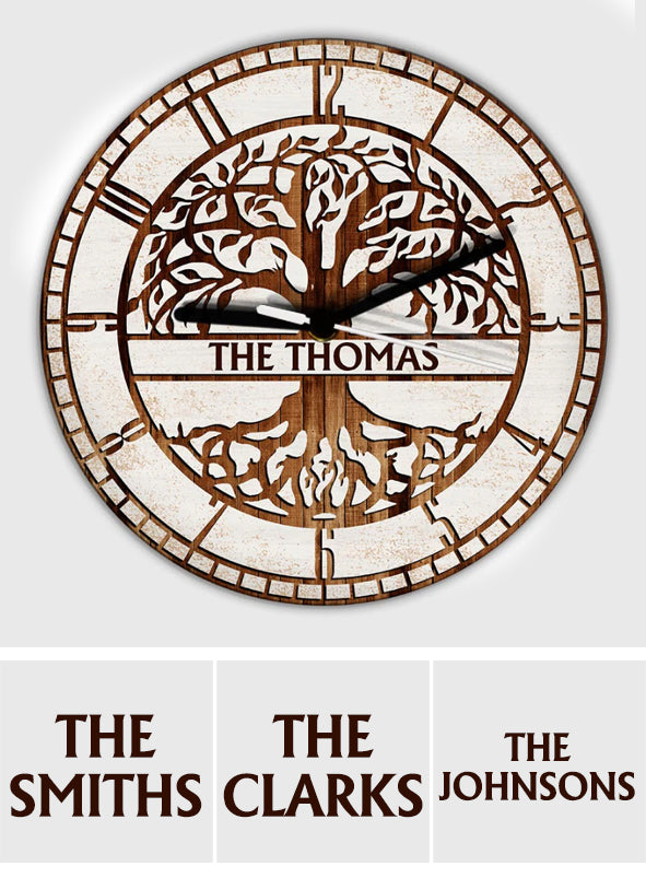 Where Life Begins And Love Never Ends - Personalized Family Wall Clock