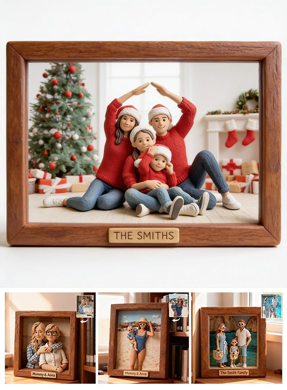 Personalized Custom Photo Christmas Family of Four Custom Shaped Acrylic Plaque Holiday Gift
