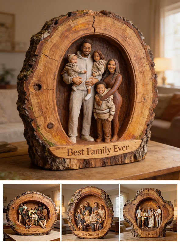 Personalized Christmas Black Christmas Family of Five Custom Shaped Acrylic Plaque