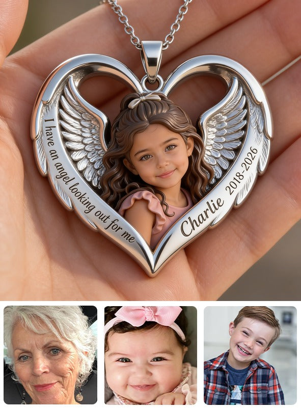 Personalized Memorial Latina Little Girl Heart Pendant Necklace Keepsake