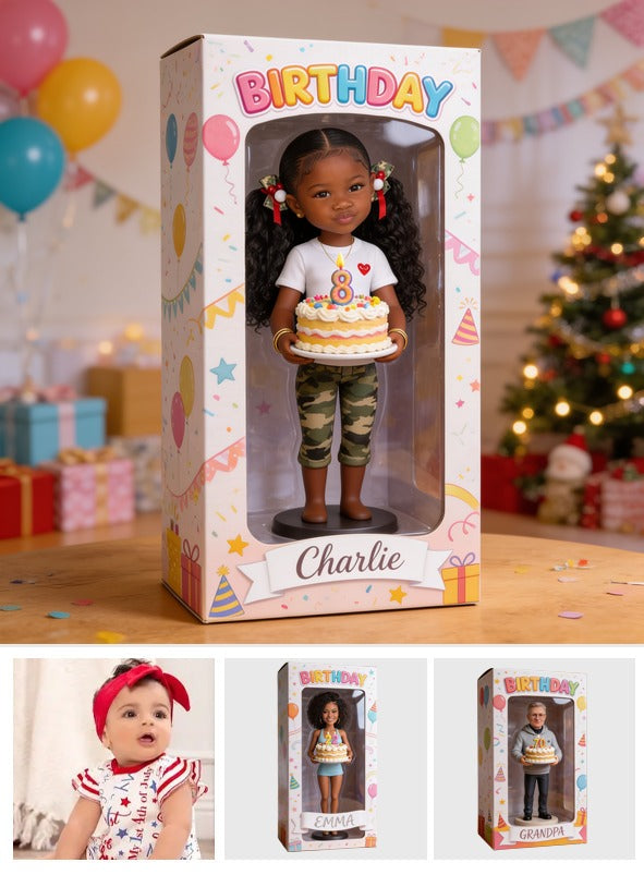 Personalized 8th Birthday Black Little Girl Acrylic Display Box, Daughter Granddaughter Niece Gift