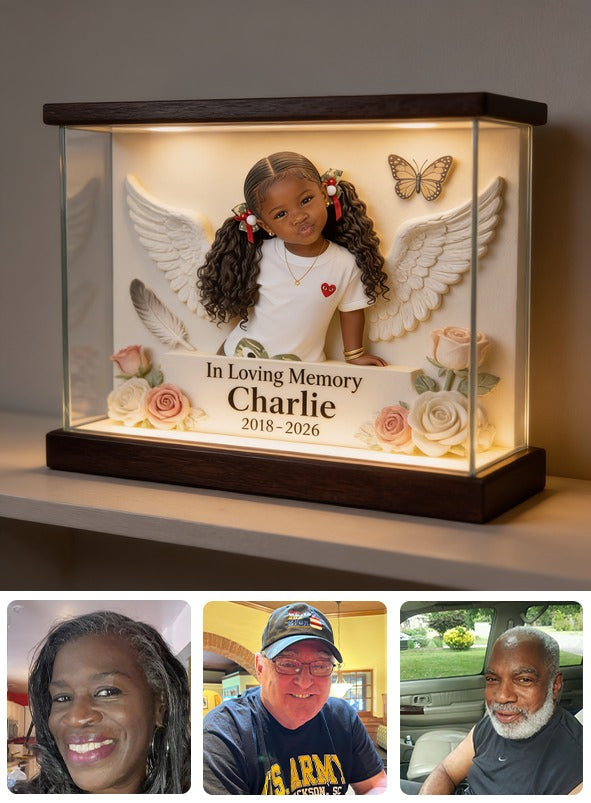 Personalized In Loving Memory Black Little Girl Custom Shaped Acrylic Plaque