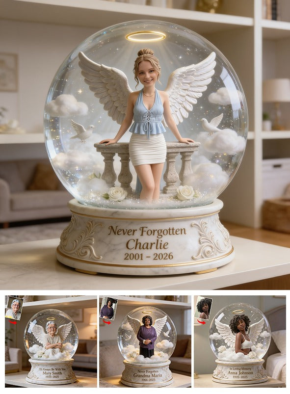 Personalized Memorial Angel Woman Custom Shaped Acrylic Plaque Sympathy Gift