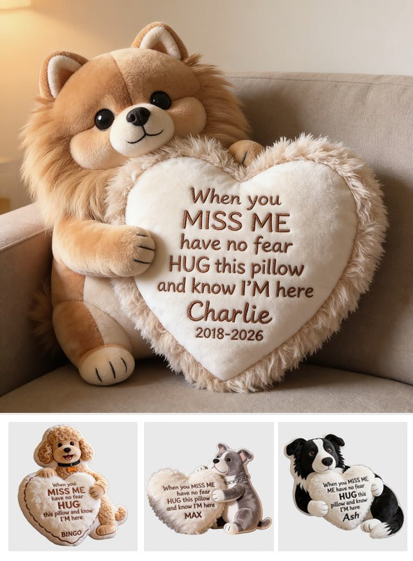 Personalized Fluffy Golden Pomeranian Memorial Faux Fur Shaped Pillow