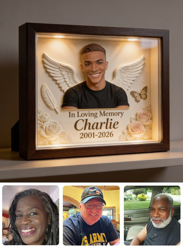 Personalized In Loving Memory Black Man Custom Shaped Acrylic Plaque Memorial Keepsake