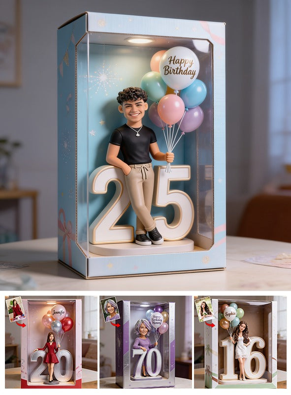 Personalized 25th Birthday Latino Man Acrylic Display Box, Keepsake Gift for Him