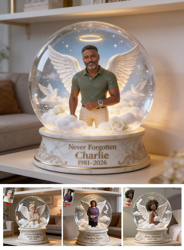 Personalized Middle-Aged Black Man Memorial Acrylic Plaque, Dad Husband Sympathy Gift