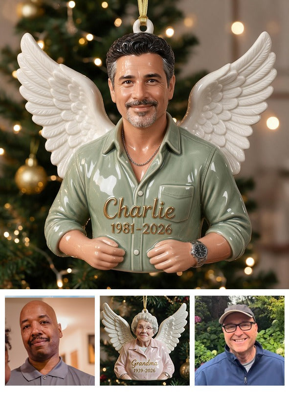 Personalized Christmas Middle-Aged Latino Man Memorial 3D Ornament Dad Husband Keepsake