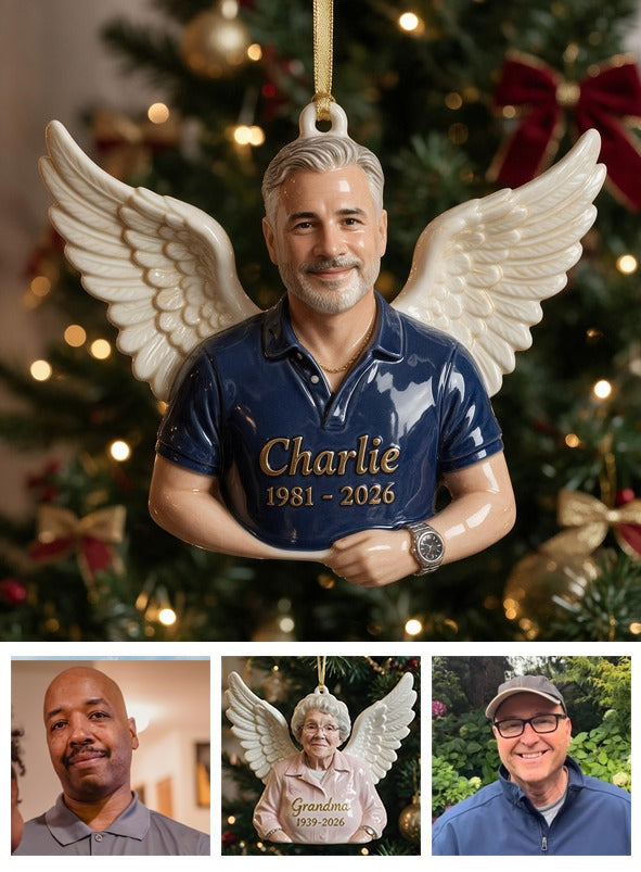 Personalized Christmas Memorial Middle-Aged Man 3D Ornament, Dad Husband Remembrance Keepsake