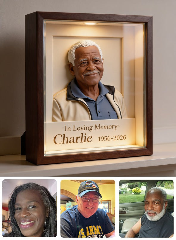 Personalized In Loving Memory Older Black Man Grandfather Acrylic Memorial Plaque