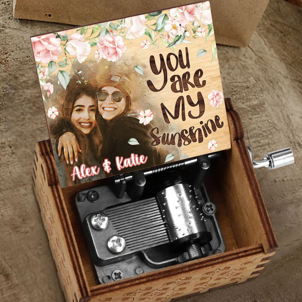 You Are My Sunshine - Personalized Bestie Hand Crank Music Box