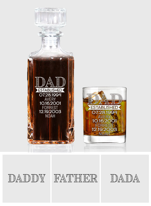 Father's Day Gift - Personalized Father Whiskey Decanter Set