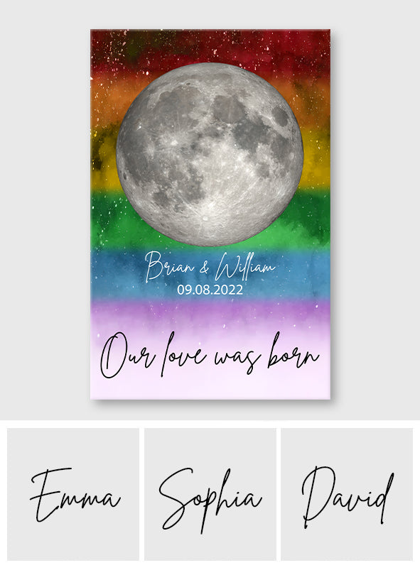 Notre amour est né - Toile et affiche personnalisées de soutien LGBT