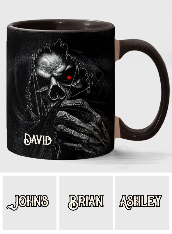 Mug personnalisé « Le Visage Caché » avec motif crâne